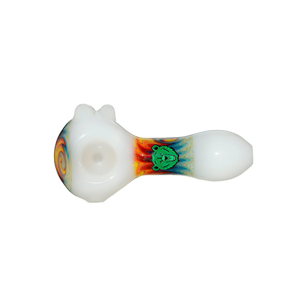 GB Double Wag Cap Spoon Glass Hand Pipes