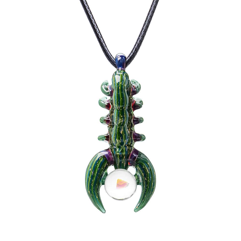 Scorpion Inspired Glass Pendant Necklace  Calibear