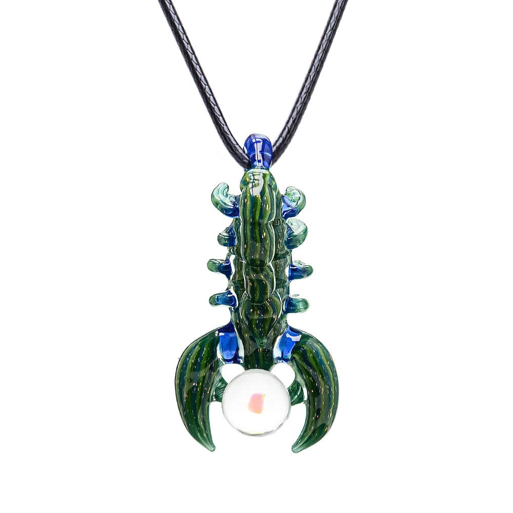 Scorpion Inspired Glass Pendant Necklace  Calibear