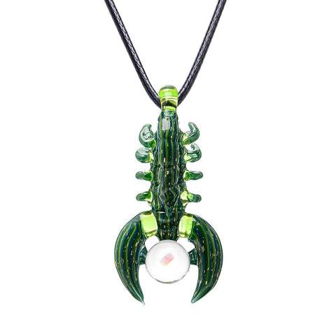 Scorpion Inspired Glass Pendant Necklace  Calibear
