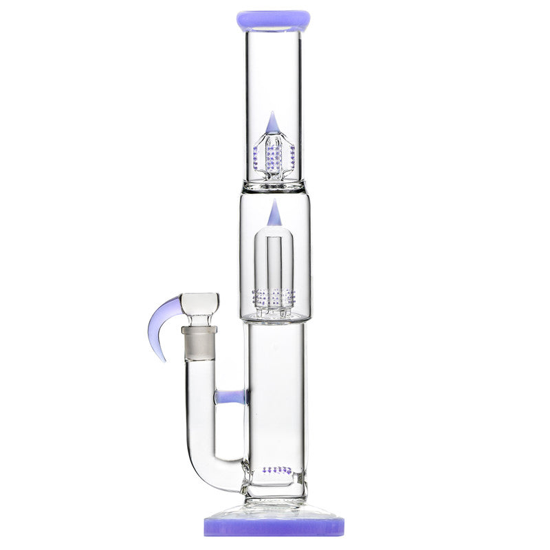 Straight Glass Water Pipe with Tree Percolator