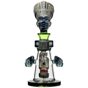 DEEP SANDBLASTED US COLOR RAMESSES II GLASS WATER PIPE GLASS BONG
