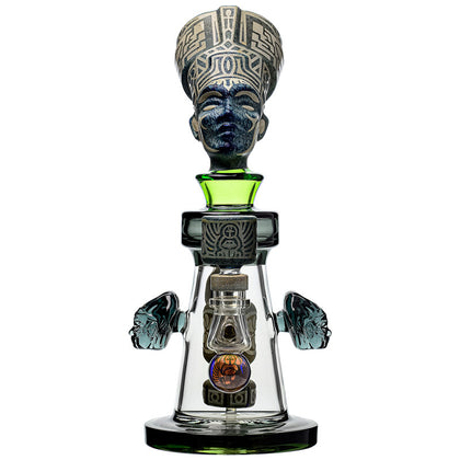 DEEP SANDBLASTED US COLOR RAMESSES II GLASS WATER PIPE GLASS BONG