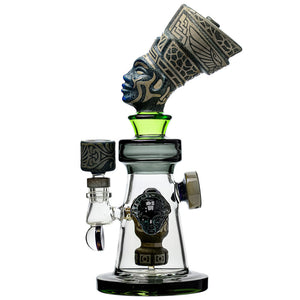 DEEP SANDBLASTED US COLOR RAMESSES II GLASS WATER PIPE GLASS BONG