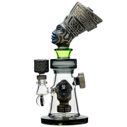 DEEP SANDBLASTED US COLOR RAMESSES II GLASS WATER PIPE GLASS BONG