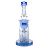 Calibear Sandblasted Klein Recycler Dab Rig with Seed of Life Perc – 8” Glass Rig Handcrafted Borosilicate Glass Gallery showcase view 10 highlighting functional glass details