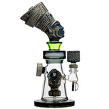 DEEP SANDBLASTED US COLOR RAMESSES II GLASS WATER PIPE GLASS BONG