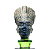 DEEP SANDBLASTED US COLOR RAMESSES II GLASS WATER PIPE GLASS BONG
