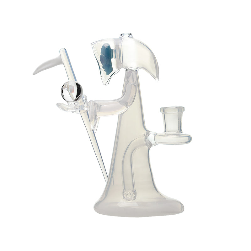 DeathGod Grim Reaper glass water pipe dab rig with opal marble | Calibear | US WAREHOUSE
