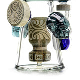 DEEP SANDBLASTED US COLOR RAMESSES II GLASS WATER PIPE GLASS BONG