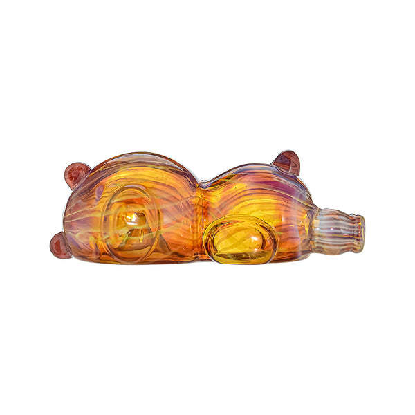 US Color Double Maitai Bear Design Glass Hand Pipe