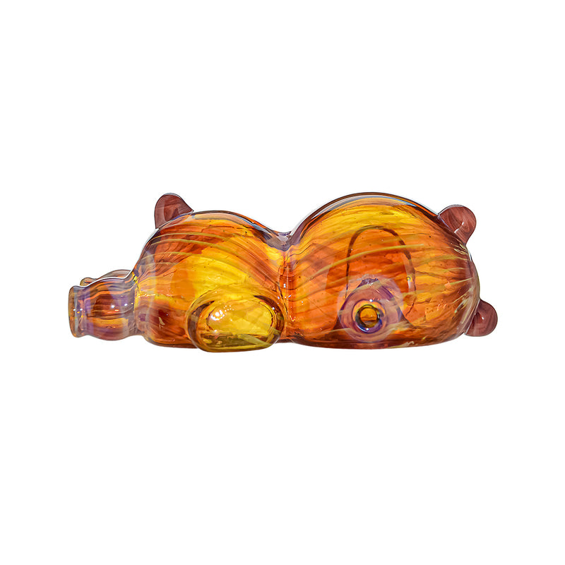 US Color Double Maitai Bear Design Glass Hand Pipe