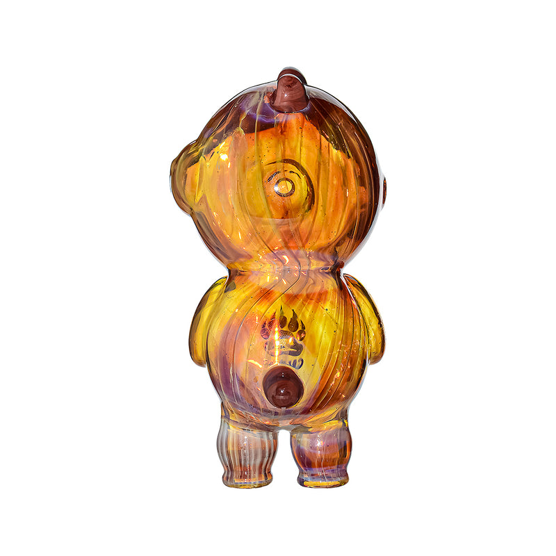 US Color Double Maitai Bear Design Glass Hand Pipe