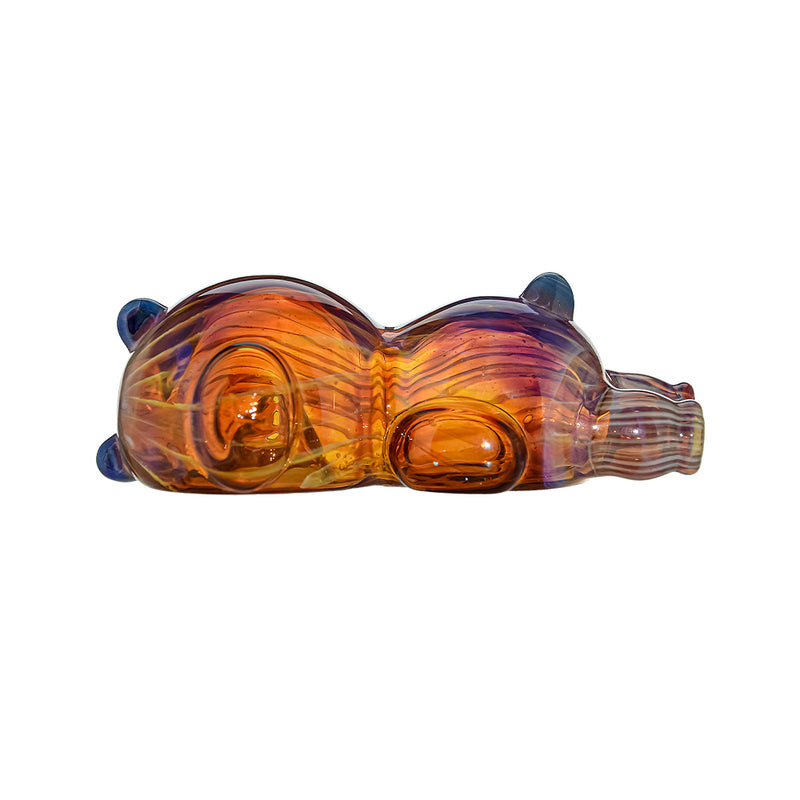 US Color Double Maitai Bear Design Glass Hand Pipe