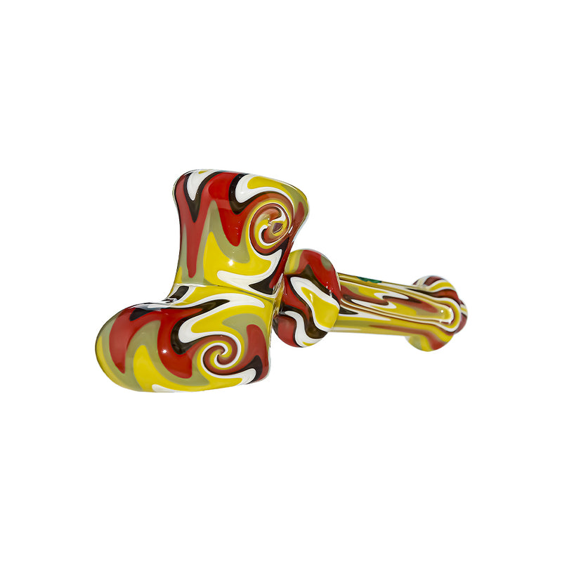 GB WIGWAG GLASS HAND PIPE  | US WAREHOUSE