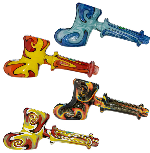 GB WIGWAG GLASS HAND PIPE  | US WAREHOUSE