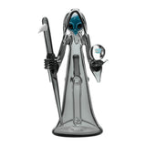 CALIBEAR REAPER RIG WITH REMOVABLE SCYTHE DABBER-Premium borosilicate glass dab rig from Calibear Glass. Ideal for dabbing, providing smooth hits and durability. Shop high-quality dab rigs, water pipes, bongs, erig glasses and glass smoking accessories at Calibear Glass. Elevate your smoking experience with a durable and stylish glass dab rig. Free shipping on all orders