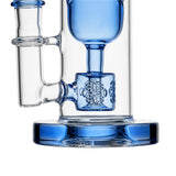Calibear Glass clear Torus dab rig featuring a Seed of Life percolator and Klein recycler design.