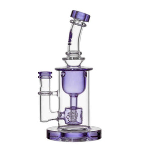 Calibear Glass clear Torus dab rig featuring a Seed of Life percolator and Klein recycler design.