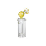 Calibear Curve Flow Sidecar glass attachment for Dr. Dabber Switch 2 featuring color-shifting Chameleon Pink glass and matrix percolator.