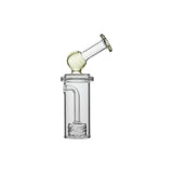 Calibear Curve Flow Sidecar glass attachment for Dr. Dabber Switch 2 featuring color-shifting Chameleon Pink glass and matrix percolator.
