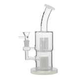 BORO Glass Popular Dab Rig with Double-Layer Perc Handcrafted Borosilicate Glass Installed profile view showing exact device fitment