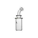 Calibear Dry Glass Attachment (Clear) with cylindrical chamber, curved mouthpiece and side airflow opening for Dr. Dabber Switch Go