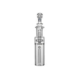 Calibear Dual-Perc RBR Recycler Glass Attachment (Clear) for Dr. Dabber Switch 2, front view showing the internal tubular percolator, lower chamber and upper recycler assembly