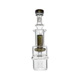 Calibear RBR Recycler Glass Attachment mounted on a Dr. Dabber Switch 2 device next to a standalone clear glass recycler attachment.