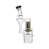 Calibear RBR Recycler Glass Attachment mounted on a Dr. Dabber Switch 2 device next to a standalone clear glass recycler attachment.