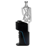 Calibear Tricycler clear glass attachment shown installed on and beside a Dr. Dabber Switch Go device