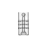 Calibear Triple Splash Guard Glass Bubbler (Clear) for Dr. Dabber Switch Go, close-up of triple splash guard rings and lower glass percolator