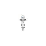Calibear UFO Joystick Carb Cap Encased W/ Opal (Clear) for Dr. Dabber Switch Go, glass joystick carb cap with UFO-style top, encased opal detail and directional airflow design
