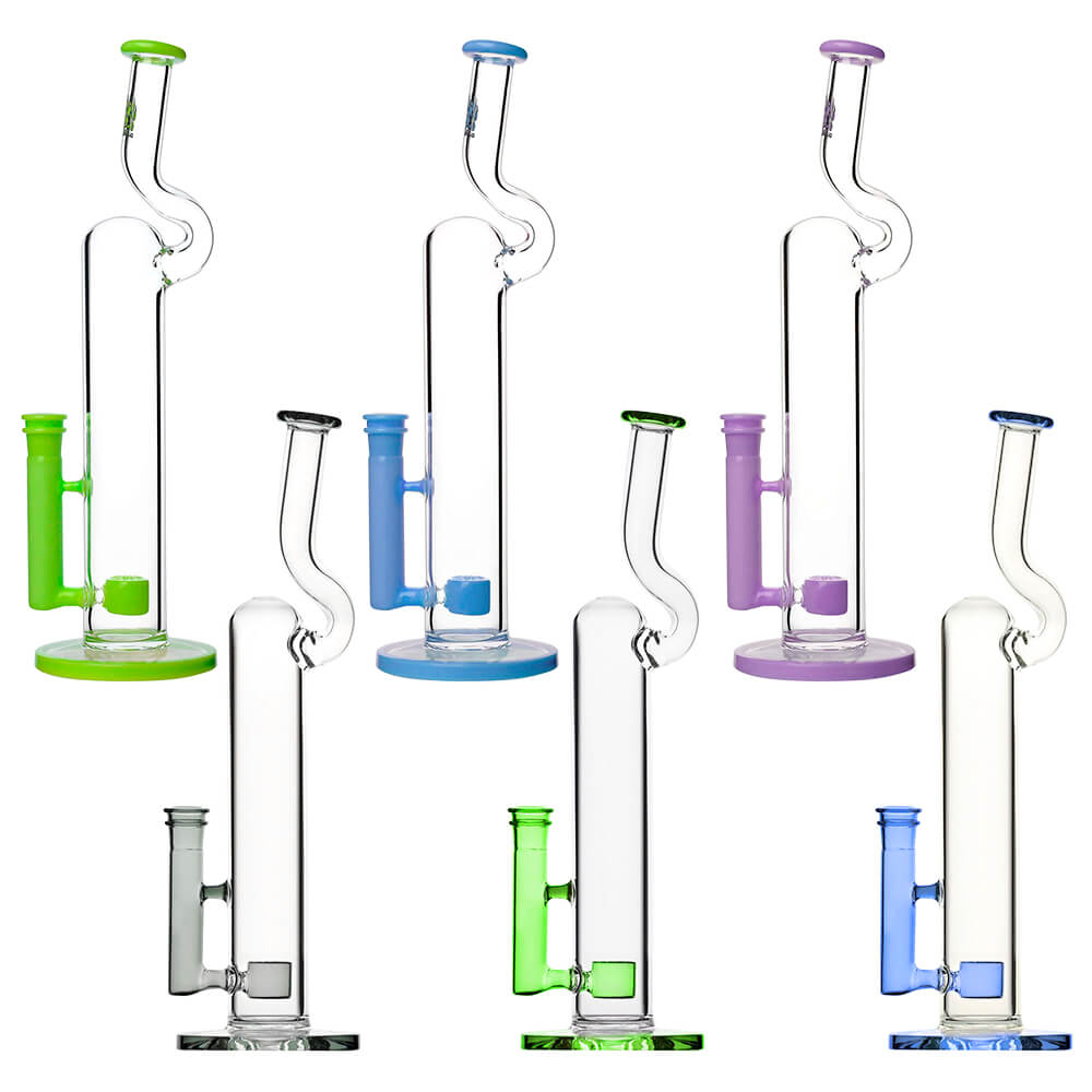 Calibear 16" Natty Neck Flower Bong | Flower of Life Perc Glass Water Pipe Handcrafted Borosilicate Glass Main product view showing precision borosilicate glass craftsmanship