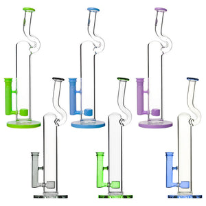 Calibear 16" Natty Neck Flower Bong | Flower of Life Perc Glass Water Pipe Handcrafted Borosilicate Glass Main product view showing precision borosilicate glass craftsmanship