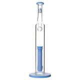 Calibear 16 inch Natty Neck glass water pipe with Flower of Life (FOL) percolator, smoke-grey translucent glass accents, and ergonomic bent neck.