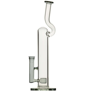 Calibear 16 inch Natty Neck glass water pipe with Flower of Life (FOL) percolator, smoke-grey translucent glass accents, and ergonomic bent neck.