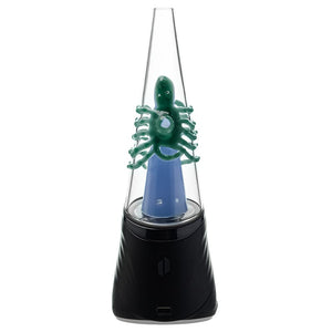 Calibear Decapod Puffco Peak Replacement Glass W/ Opal Eye Octopus Handcrafted Borosilicate Glass Angle view showing percolation and recycler water loop airflow design