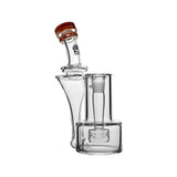 Calibear Premium RBR Recycler with Wave Perc and US color glass mouthpiece, clear borosilicate body, and wave perc filtration