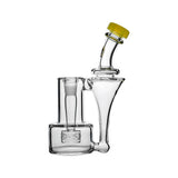 Calibear Premium RBR Recycler with Wave Perc and US color glass mouthpiece, clear borosilicate body, and wave perc filtration