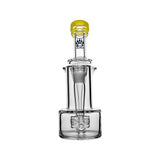 Calibear Premium RBR Recycler with Wave Perc and US color glass mouthpiece, clear borosilicate body, and wave perc filtration