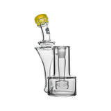 Calibear Premium RBR Recycler with Wave Perc and US color glass mouthpiece, clear borosilicate body, and wave perc filtration