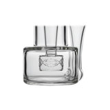 Calibear Premium RBR Recycler with Wave Perc and US color glass mouthpiece, clear borosilicate body, and wave perc filtration