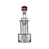 Calibear Premium RBR Recycler with Wave Perc and US color glass mouthpiece, clear borosilicate body, and wave perc filtration