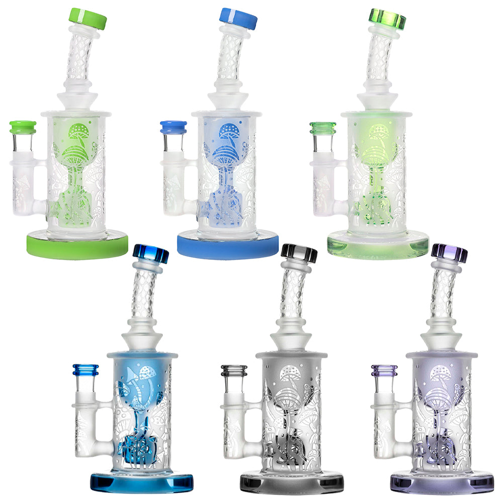 Calibear Premium Sandblasted Torus Rig V2 - Seed of Life Perc Handcrafted Borosilicate Glass Main product view showing precision borosilicate glass craftsmanship