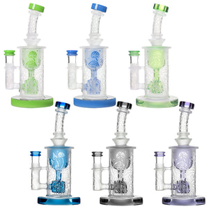 Calibear Premium Sandblasted Torus Rig V2 - Seed of Life Perc Handcrafted Borosilicate Glass Main product view showing precision borosilicate glass craftsmanship