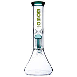 BORO Tall Chamber Glass Beaker Water Pipe with integrated showerhead percolator and wide stable base.