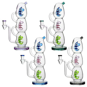Calibear Triple Yoshi Egg Dab Rig Handcrafted Borosilicate Glass Main product view showing precision borosilicate glass craftsmanship