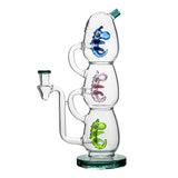 Calibear Triple Yoshi Egg Dab Rig Handcrafted Borosilicate Glass Detail close-up of joint connection and mouthpiece