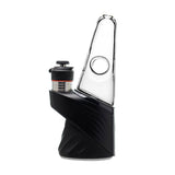 Four colorful conical dry top glass attachments for Puffco Peak OG and Pro in blue, smoke, purple, and clear by CaliBear.